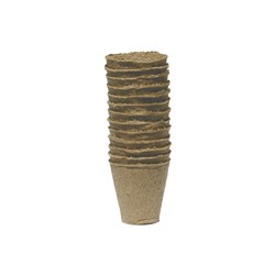 Vasos biodegradáveis de turfa e fibra de madeira